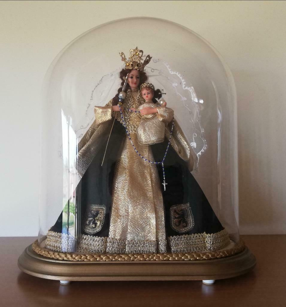 Onze Lieve Vrouw van Vlaanderen met kindje onder stolp, Antiek en Kunst, Ophalen of Verzenden