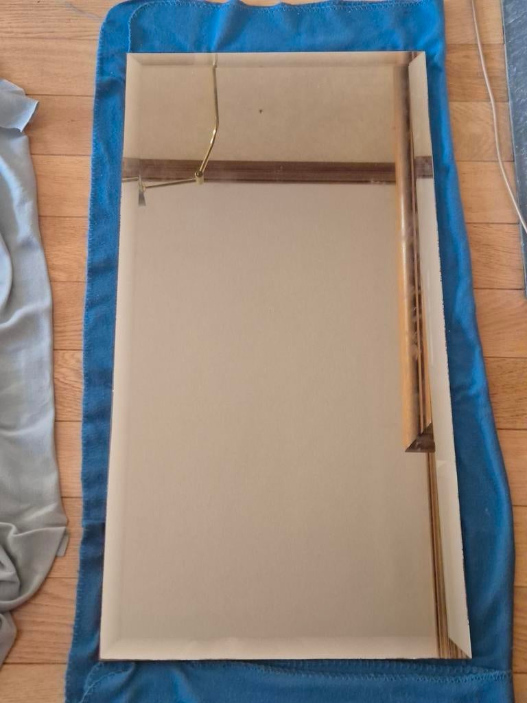 Magnifique miroir teinté bronze 49x95cm 2 pièces (+), Enlèvement, Utilisé