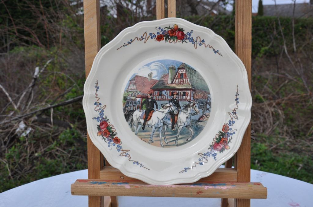 assiette plate obernai sarreguemines réédition (1), Antiek en Kunst, Ophalen of Verzenden