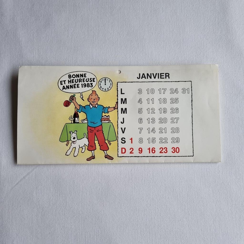 Tintin - C Voeux-Calendrier dépliante 1983, Enlèvement, Comme neuf