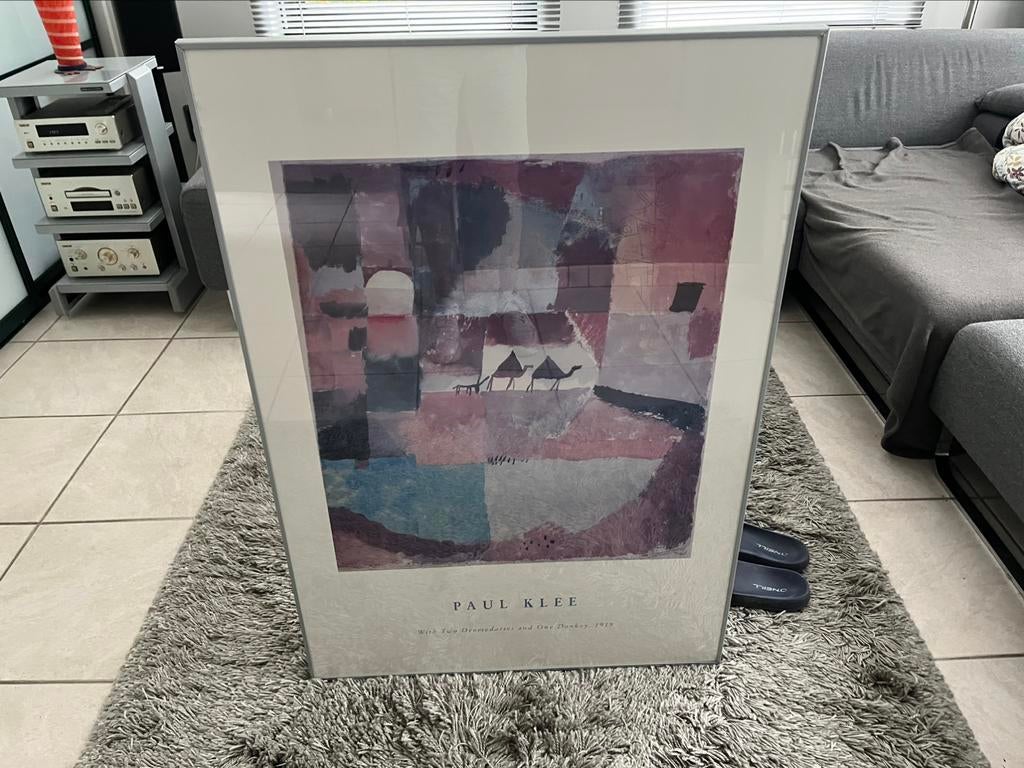 Paul Klee off-set print 100cm/70cm alu kader., Ophalen, Zo goed als nieuw