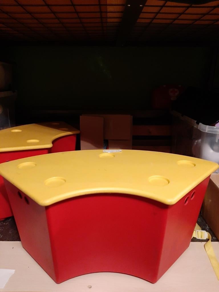 Vintage lego zitbank en opbergbak, Ophalen, Zo goed als nieuw