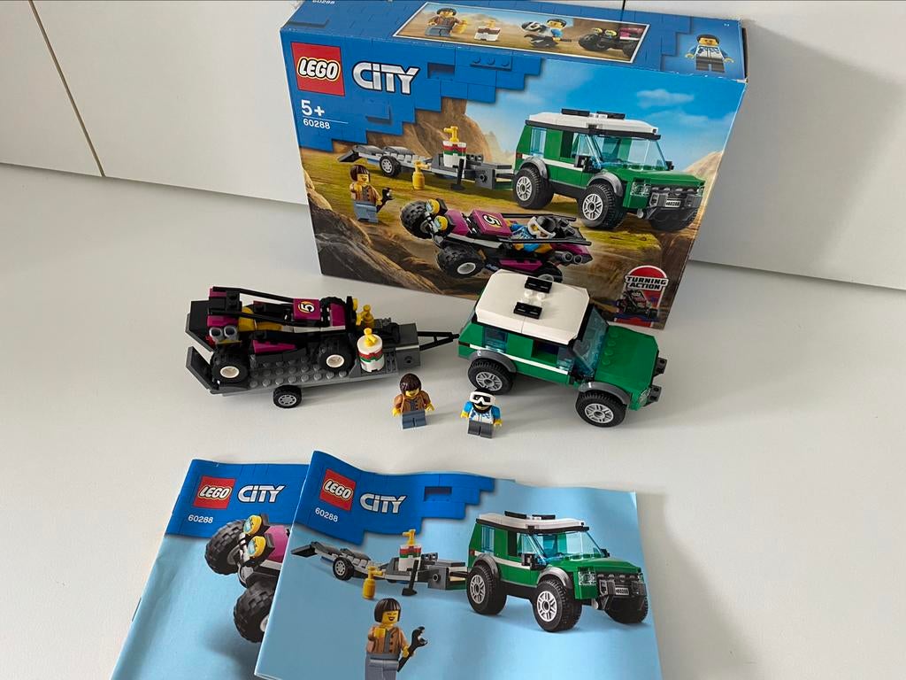 Lego City 60288 Race buggy transporter, Ophalen of Verzenden, Zo goed als nieuw, Complete set, Lego