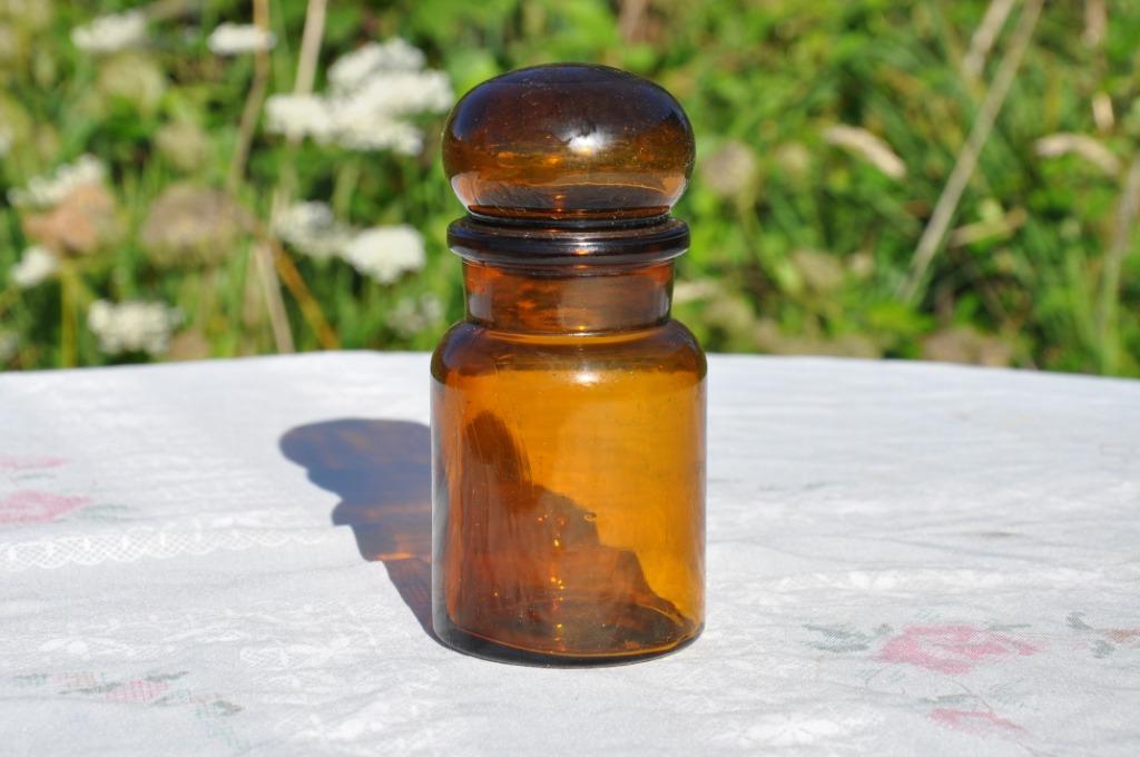 petit pot en verre brun style pharmacie, Enlèvement ou Envoi