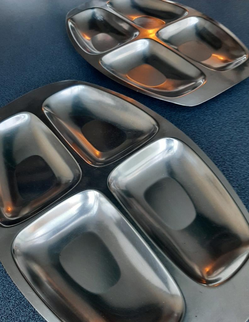 Alessi hors d'oeuvreschaal ontwerpers C. Mazzeri & A.Vitale., Ophalen of Verzenden, Gebruikt, Ovaal, Metaal