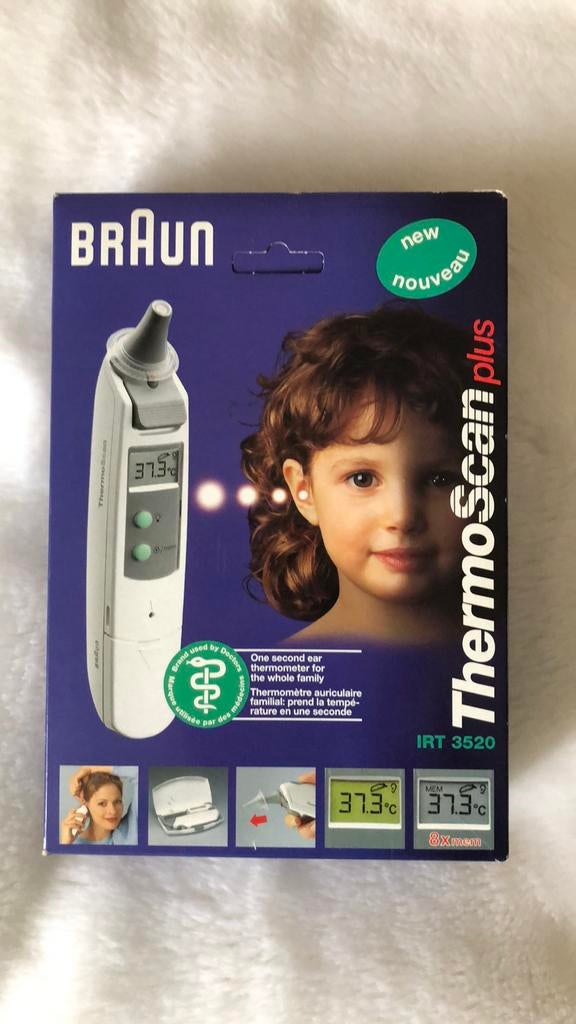 ThermoScan Braun IRT3520 oorthermometer, Ophalen of Verzenden, Zo goed als nieuw