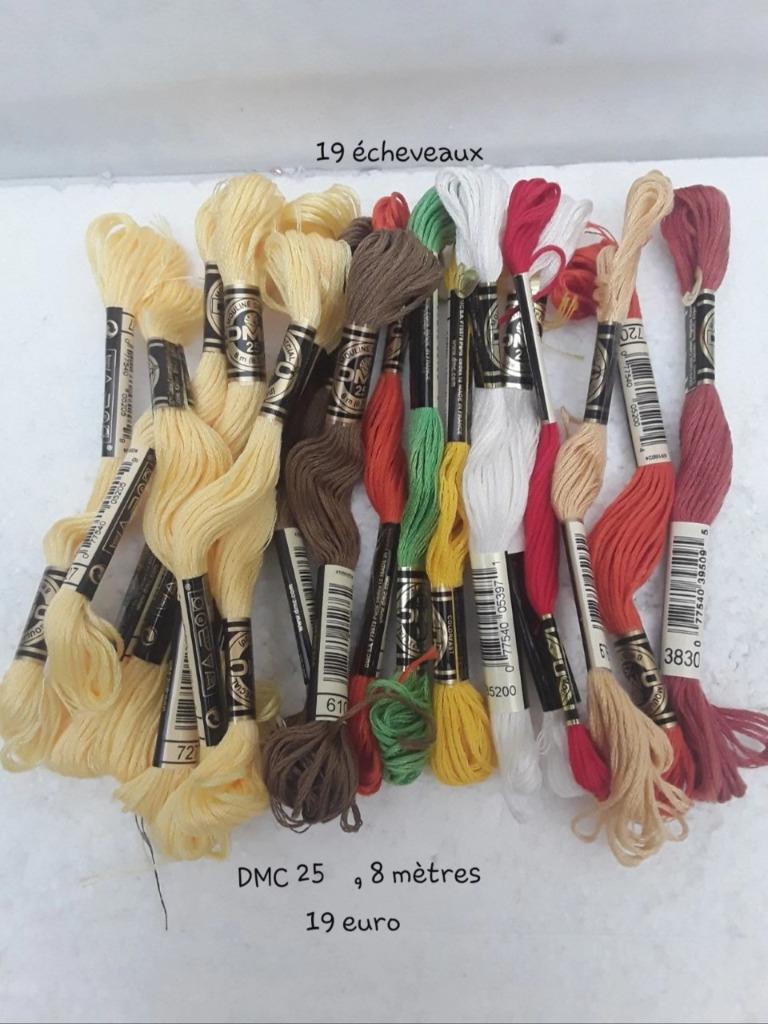 fil broderie DMC 25 ( 8 mètres par échevaux, Envoi, Comme neuf, Broderies à la main, Fil à broder ou Soie