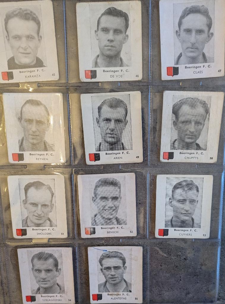 Voetbal prenten BELGIAN CHEWING GUM 1950/51 BEERINGEN 11X, Verzenden