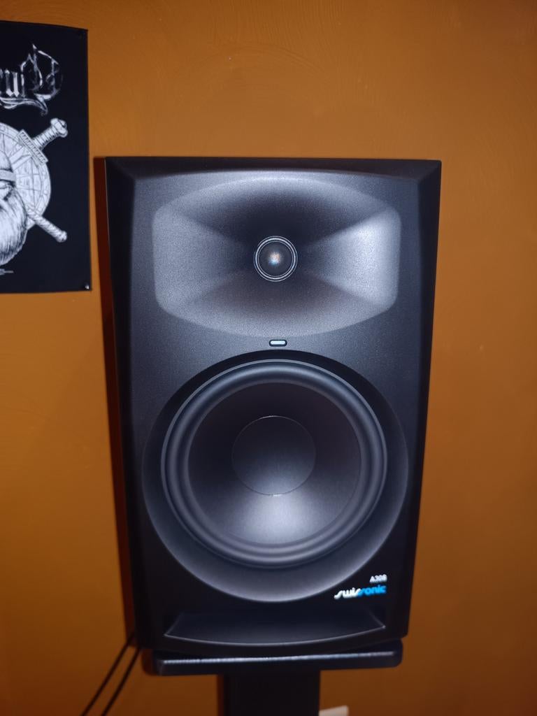 Swissonic a308 studio luidsprekers, Audio, Tv en Foto, Luidsprekerboxen, Zo goed als nieuw, Front, Rear of Stereo speakers, 60 tot 120 watt