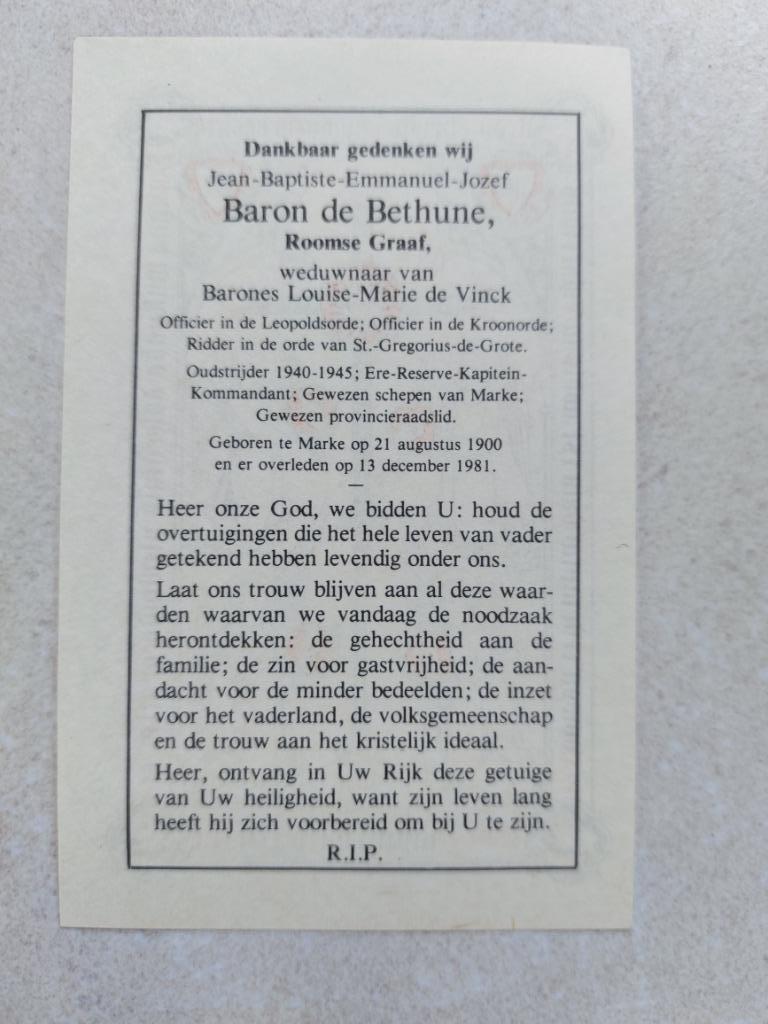 doodsprentje adel, Verzamelen, Bidprentjes en Rouwkaarten, Verzenden