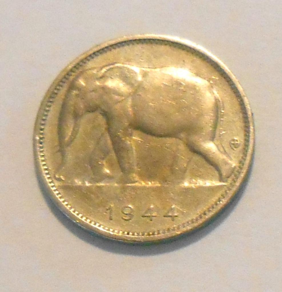 Belgische Congo-valuta - 1 frank 1944, Ophalen of Verzenden, Overig, Losse munt