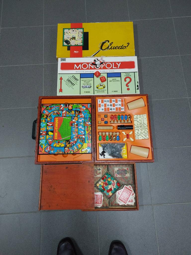 Monopoly, Cluedo, spellendoos - als 1 pakket te koop, Cinq joueurs ou plus, Enlèvement, Utilisé