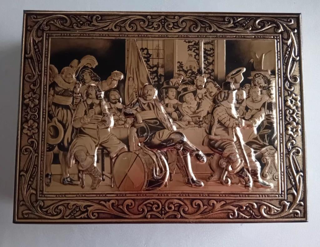 Vintage, metalen koekendoos ( jaren '60) van Van der Helst., Enlèvement ou Envoi, Utilisé, Biscuits, Autres marques