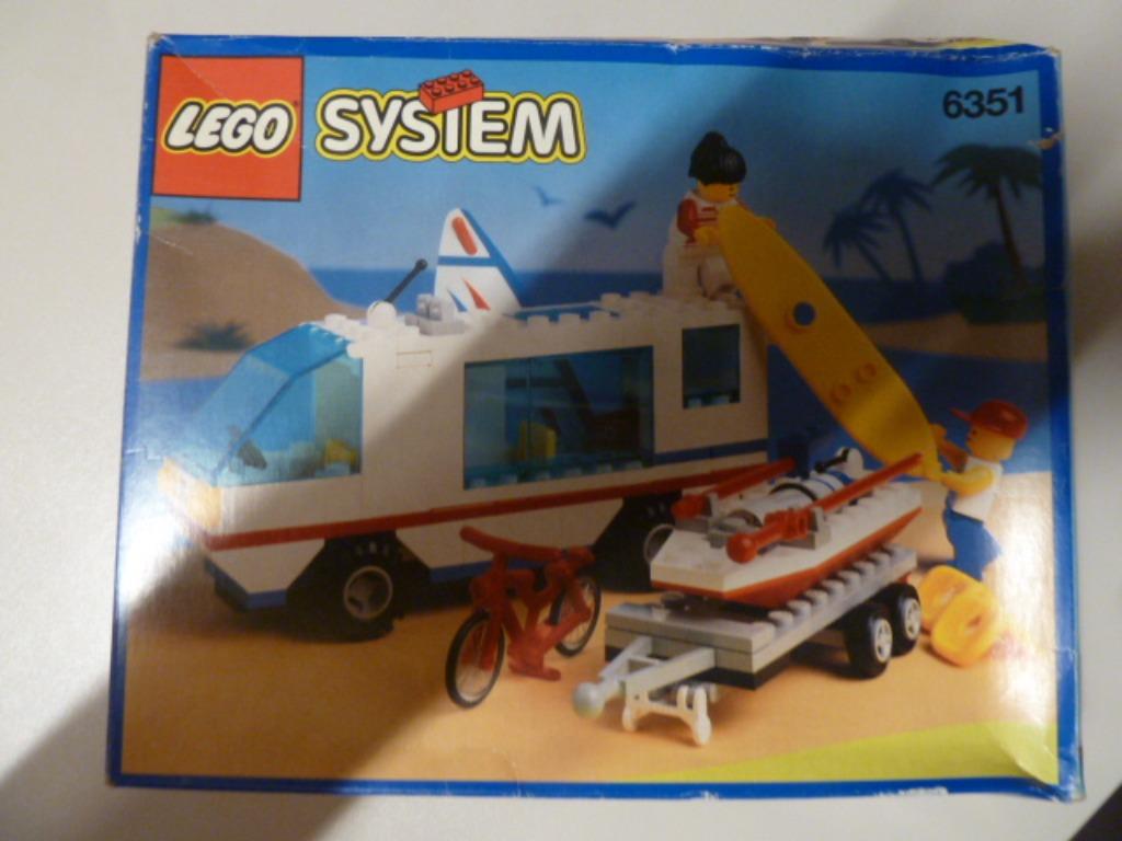 LEGO 6351 - Camping-car surf et voile -1992 complet+ boîte, Enlèvement ou Envoi, Comme neuf, Ensemble complet, Lego