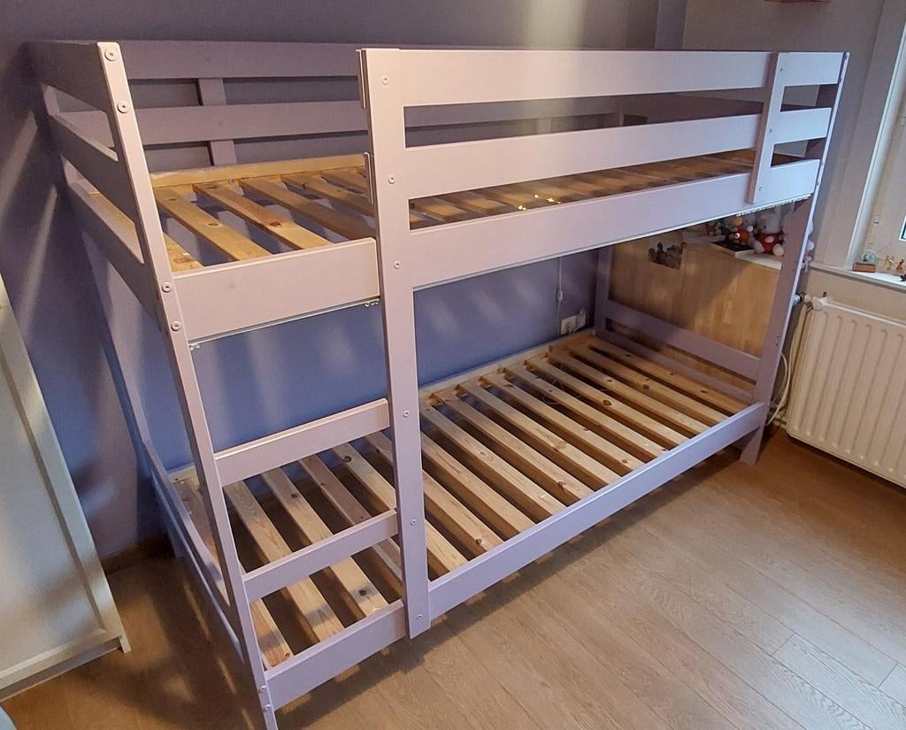 Stapelbed Ikea (MYDAL) 90x200cm paars, Huis en Inrichting, Ophalen, Gebruikt, 90 cm, Tweepersoons