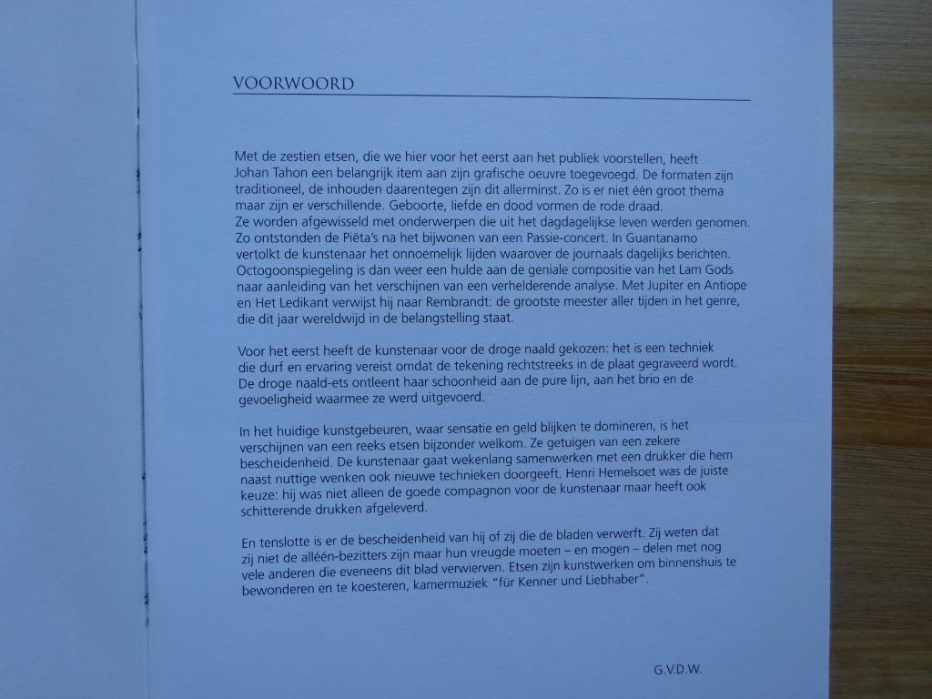 Johan Tahon 2006 Munken, 16 etsen, catalogus, Ophalen of Verzenden, Nieuw, Grafische vormgeving