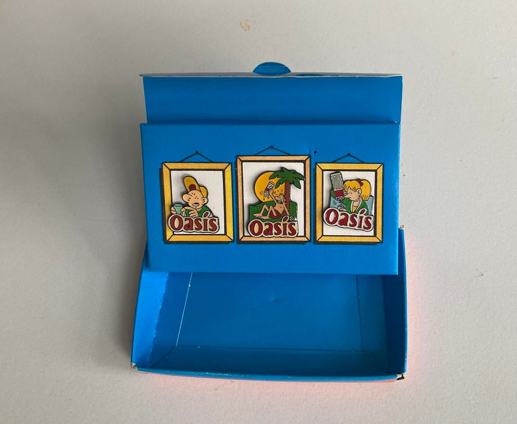 Margerin 3 pin’s avec boite marque Oasis, Enlèvement ou Envoi, Comme neuf