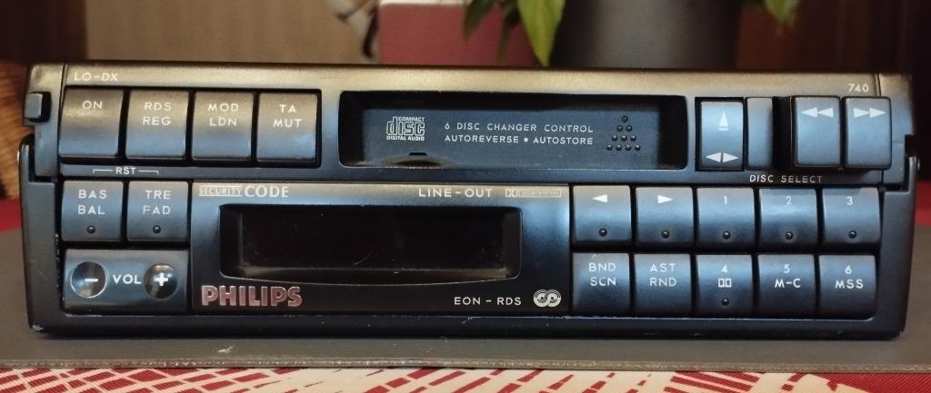 Autoradio Philips RDS avec chargeur CD (6 CD) et cassette, Enlèvement, Comme neuf