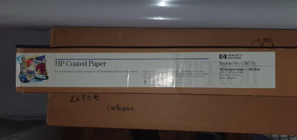 Nouveaux rouleaux de papier pour traceurs à jet d'encre pour, Enlèvement, Neuf, Hp