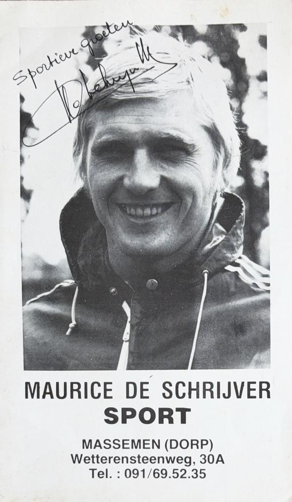 Spelerskaart Maurice de Schrijver - KSC Lokeren, Verzamelen, Verzenden, Zo goed als nieuw, Spelerskaart