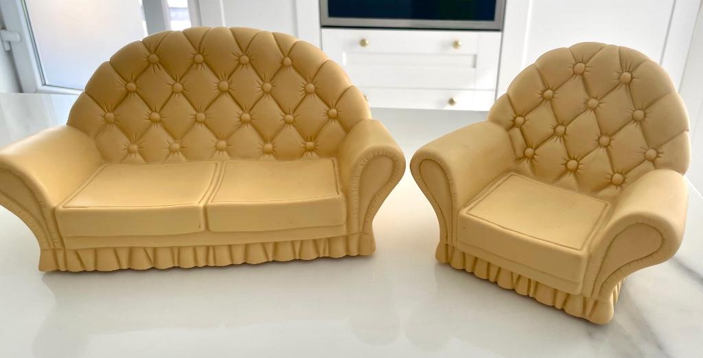 Twee delige vintage 1970 Sindy sofa / zetel set, Ophalen of Verzenden, Zo goed als nieuw