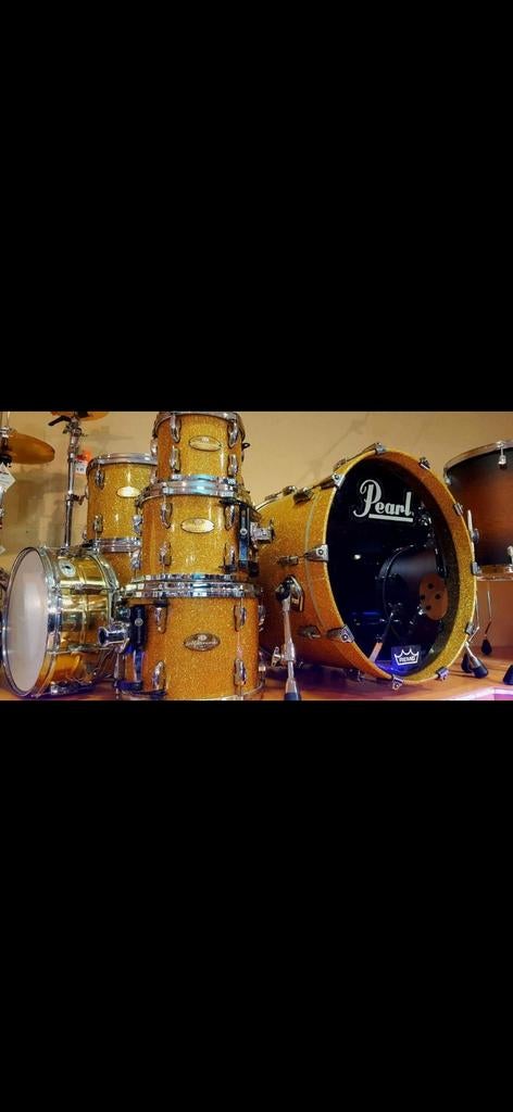 PEARL MASTERWORKS CUSTOM + snare + rack, Muziek en Instrumenten, Drumstellen en Slagwerk, Zo goed als nieuw, Pearl, Ophalen