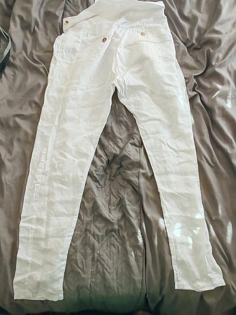 Witte linnen broek harembroek maat L, Kleding | Dames, Broeken en Pantalons, Ophalen of Verzenden, Zo goed als nieuw, Wit