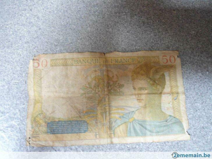Ancien Billet de 50 Francs état moyen Envoi ordinaire poste, Envoi