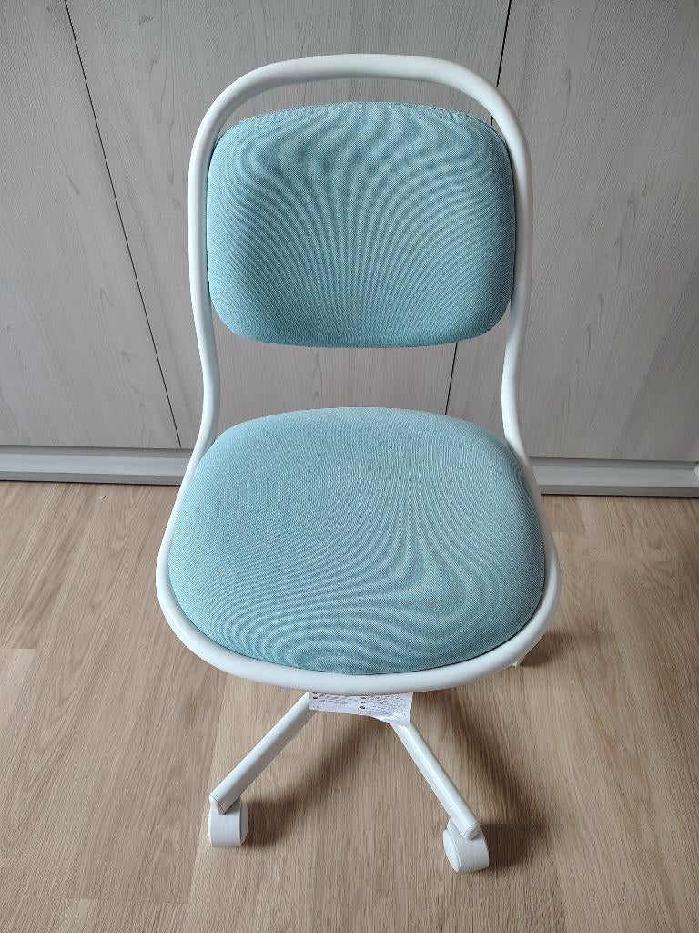 ÖRFJÄLL Kinderbureaustoel, wit/Vissle blauw/groen, Huis en Inrichting, Ophalen, Zo goed als nieuw, Wit