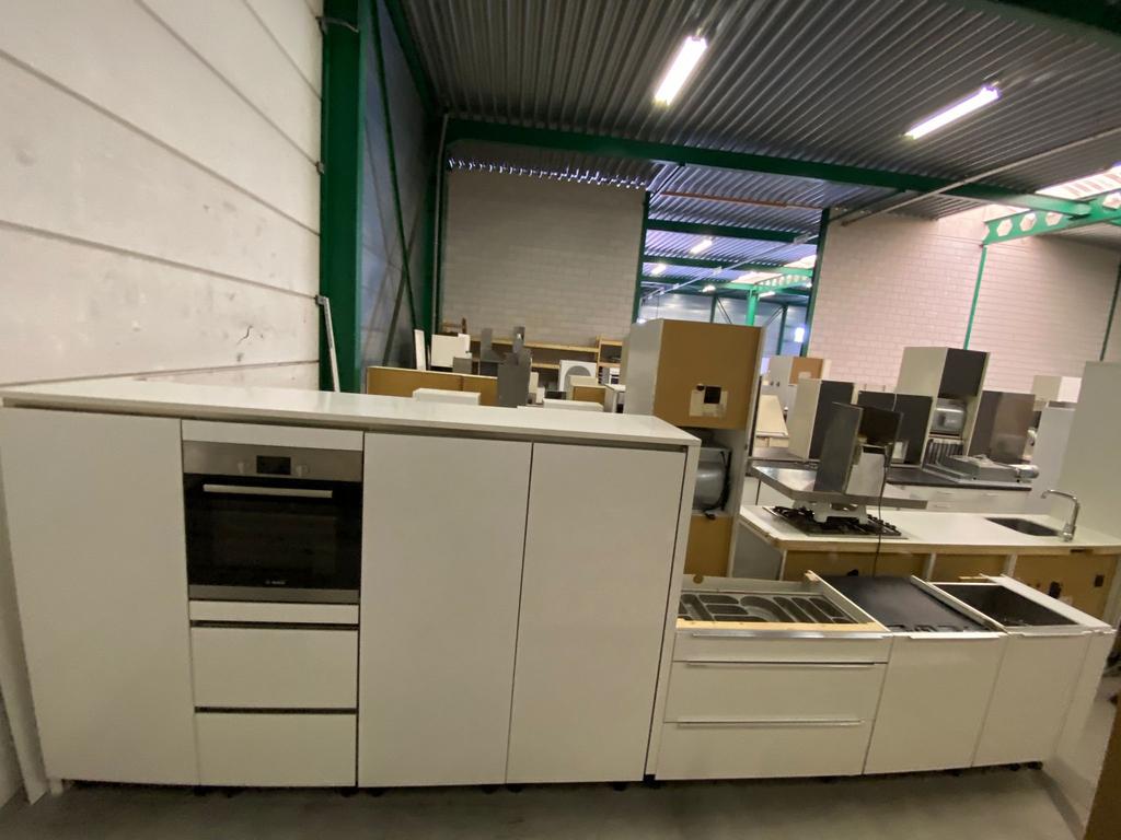 Rechte Keuken of Kookeiland Apparatuur GEDEMONTEERD, Huis en Inrichting, Ophalen of Verzenden, Wit, Dubbelwandige keuken, Met kookeiland