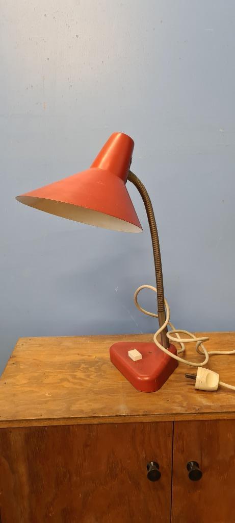 Originele HALA Bureaulamp Tafellamp Rood Chroom Zwanenhals H, Ophalen of Verzenden