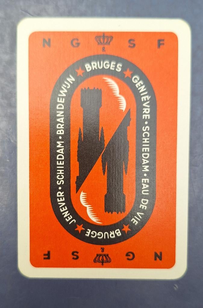 Carte à jouer Bruges — N G & S F Genievre b, orange_74, Collections, Enlèvement ou Envoi, Utilisé, Carte(s) à jouer