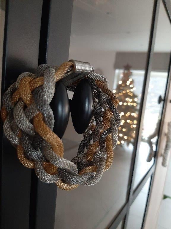 Gevlochten armband in staaldraad, Ophalen of Verzenden, Zo goed als nieuw, Zilver, Staal