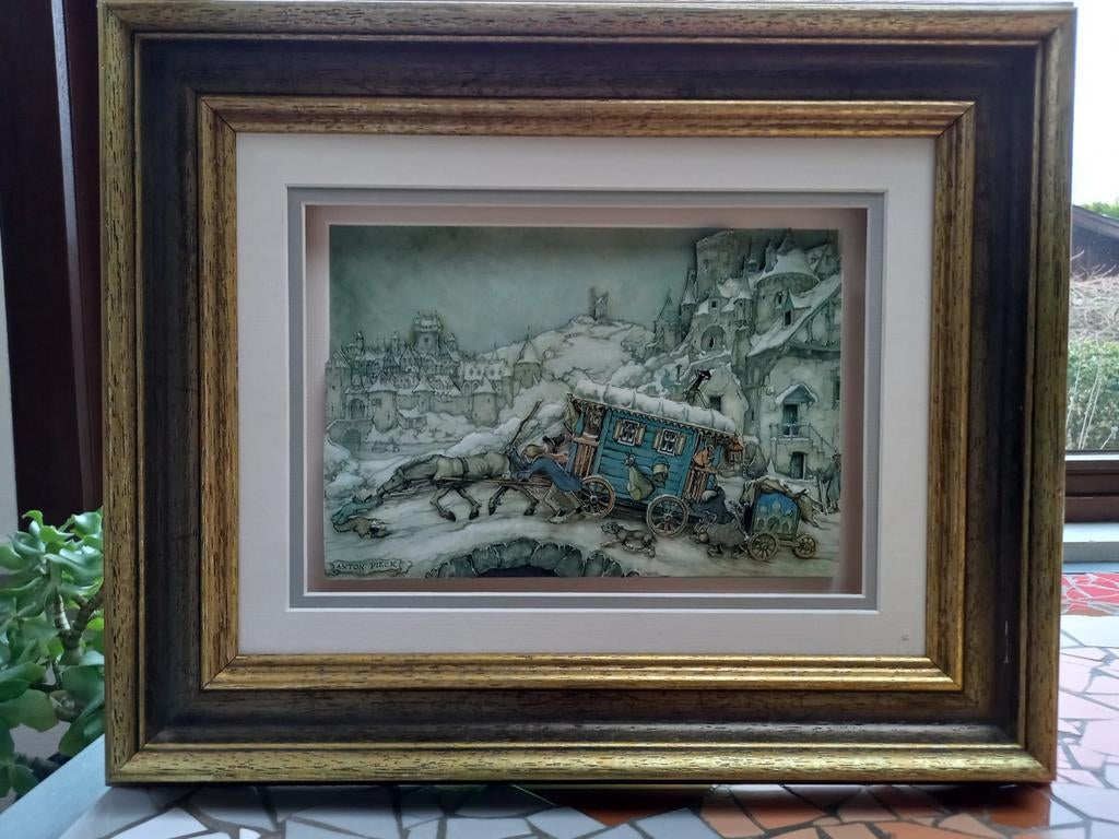 schilderij werk van Anton Pieck, Antiek en Kunst, Ophalen of Verzenden