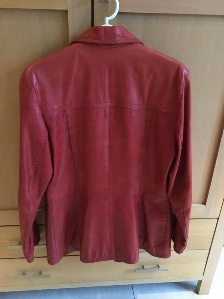 Veste en cuir rouge Oakwood pour femme, taille L, Enlèvement, Oakwood, Porté, Manteau