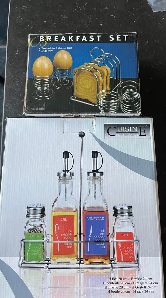 Ontbijtset en olie en peper en zout set, Ophalen, Nieuw