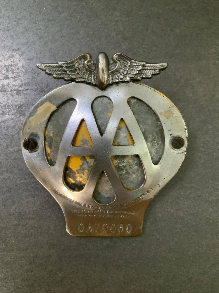 Insigne AA vintage 1930/31, Enlèvement ou Envoi, Utilisé, Voitures