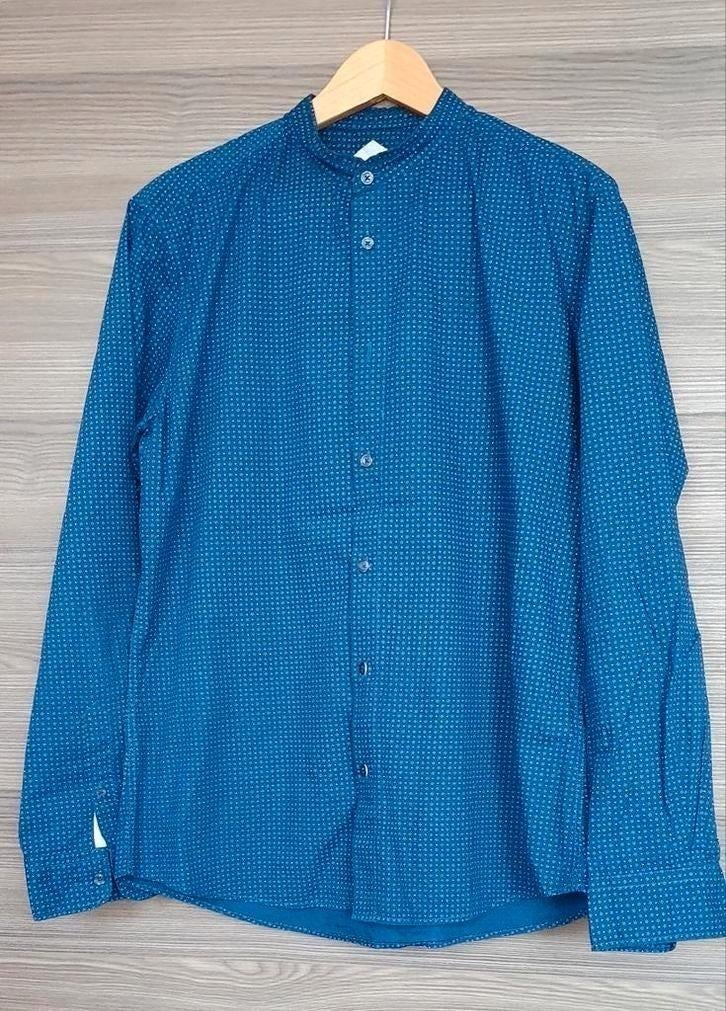 Chemise homme bleue avec imprimé, Springfield taille L, neuv, Enlèvement ou Envoi, Neuf, Bleu, Springfield
