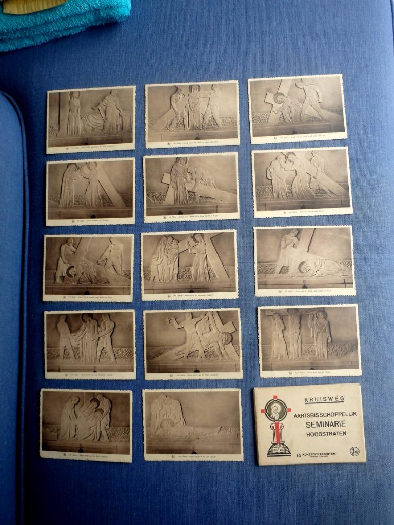 Série 14 stations du chemin de croix de Hoogstraten, toutes, Enlèvement ou Envoi, 1920 à 1940, Affranchie, Anvers