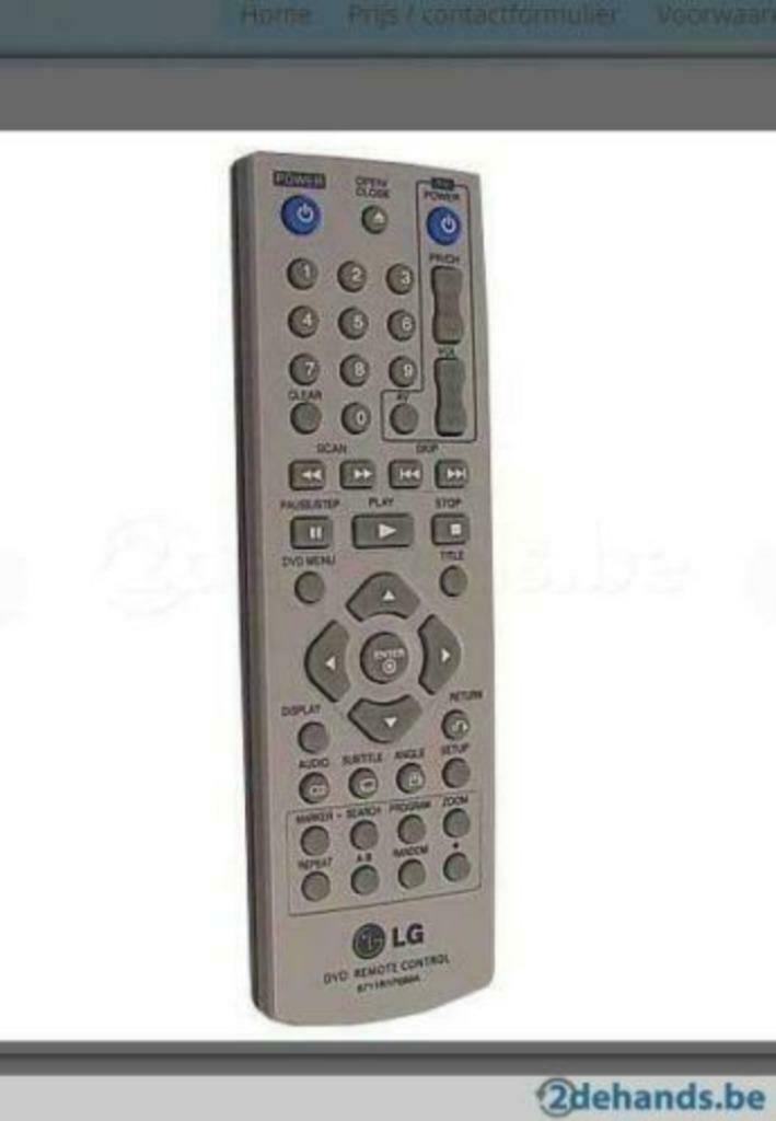 Afstandsbediening Lg 6711R1P089A voor DVX276, TV, Hi-fi & Vidéo, Enlèvement ou Envoi, Utilisé, Originale, Récepteur ou Amplificateur