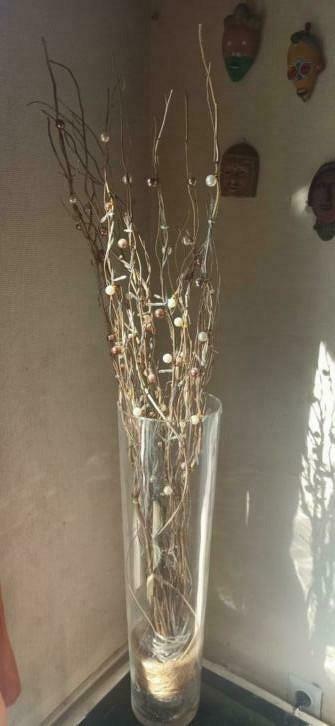 Vase en verre avec bouquet led, Ophalen, Zo goed als nieuw