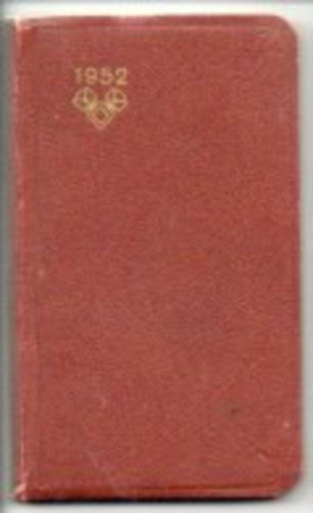 zakboekje almanak 1952 met huishoudtips leren kaft, Ophalen of Verzenden