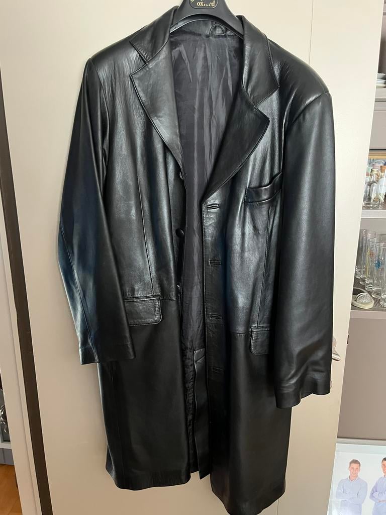 Lederen lange mantel heren, Kleding | Heren, Ophalen, Zo goed als nieuw