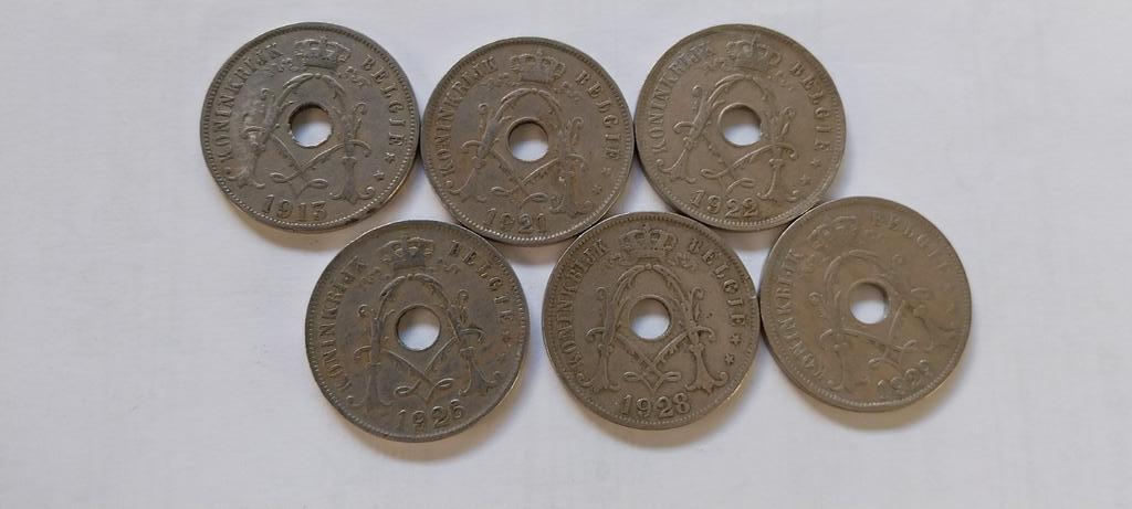 Ensemble de 25 cents Albert 1 flamand, Enlèvement ou Envoi, Métal, Série