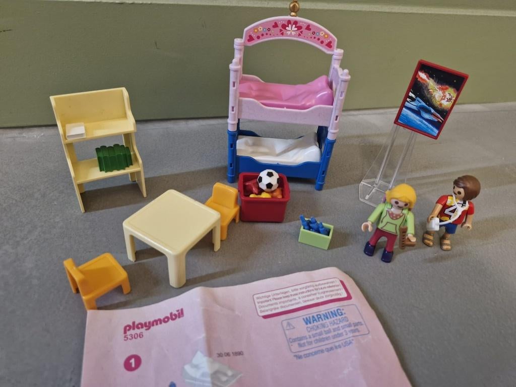 Playmobil 5306 Kinderkamer met stapelbed, Kinderen en Baby's, Speelgoed | Playmobil, Ophalen of Verzenden, Zo goed als nieuw, Complete set