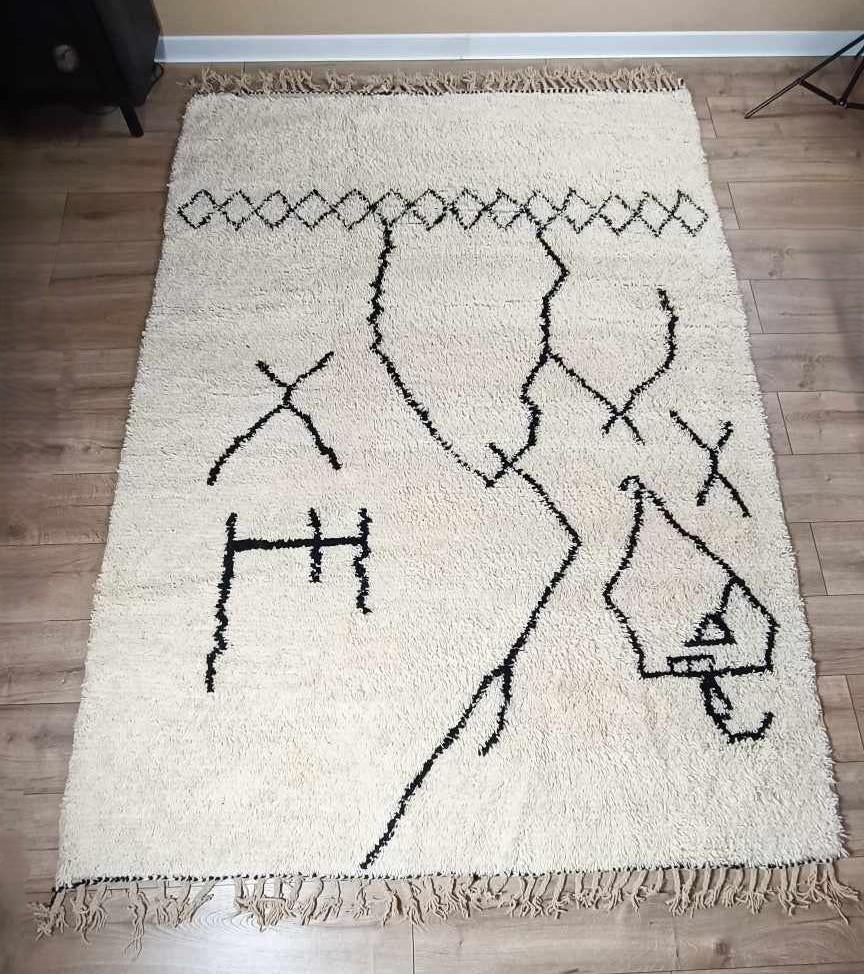 Tapis berbère en laine, tapis neuf, couleur 300 x 200 cm, Neuf, 200 cm ou plus, Rectangulaire, Crème