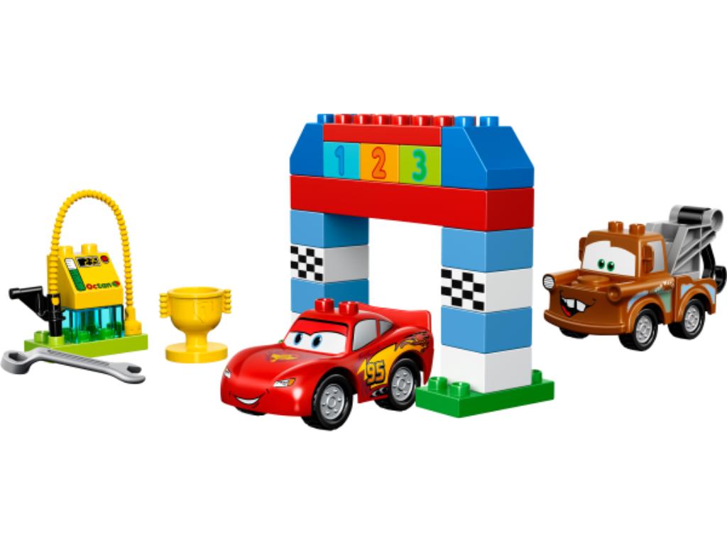 Duplo 10600 La course Disney Pixar Cars flash mc queen, Ophalen of Verzenden, Zo goed als nieuw, Complete set, Duplo