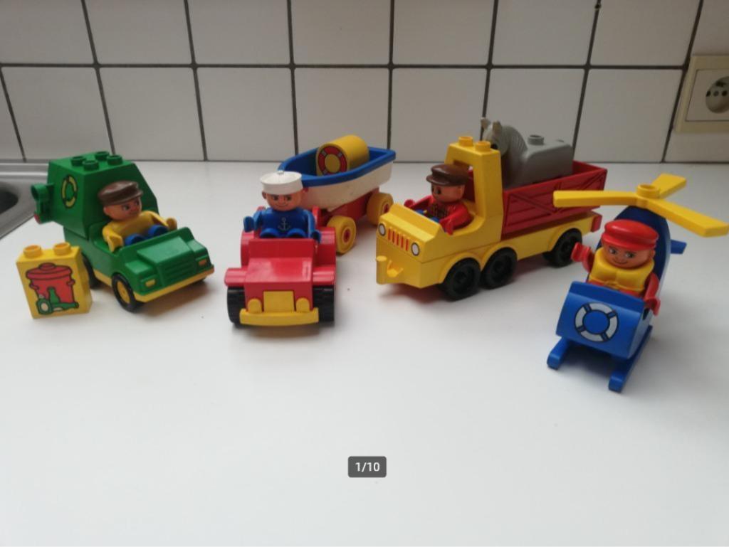 duplo auto's en helikopter bootje, Kinderen en Baby's, Speelgoed | Duplo en Lego, Gebruikt, Duplo, Ophalen of Verzenden