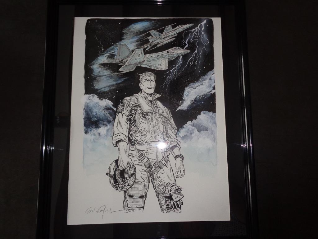 Superbe grand dessin original Buck Danny par Formosa, Enlèvement