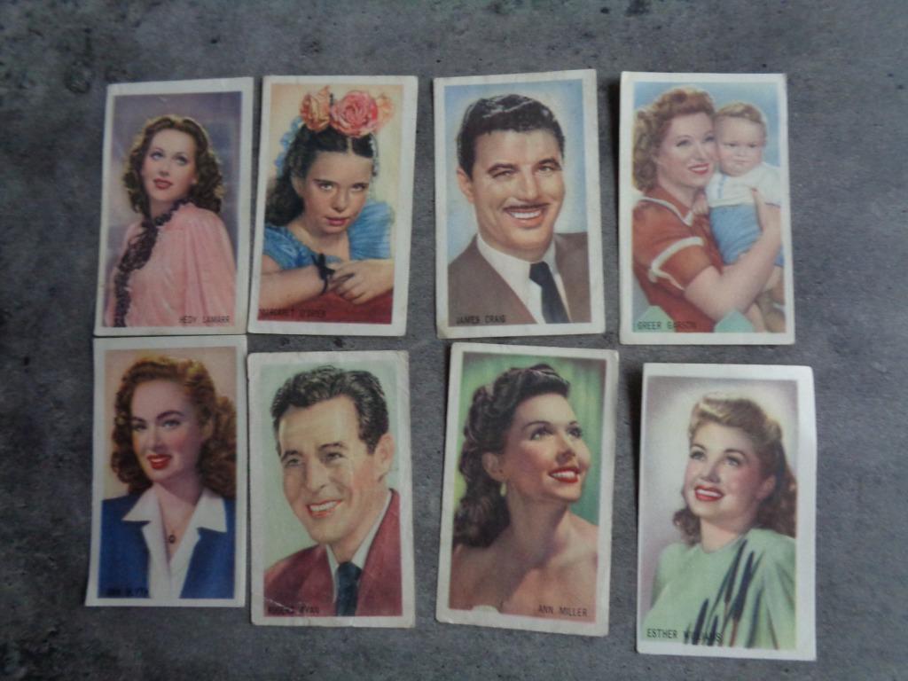 Les stars du cinéma KWATTA CHOCOLATE en 1947 8x IMPRESSIONS, Enlèvement ou Envoi